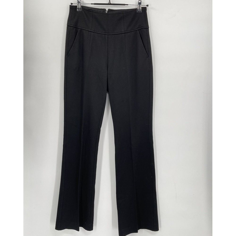 Cabi 2 High Rise Flare Dress Pants Womens Black Ponte Career Trousers 3392R